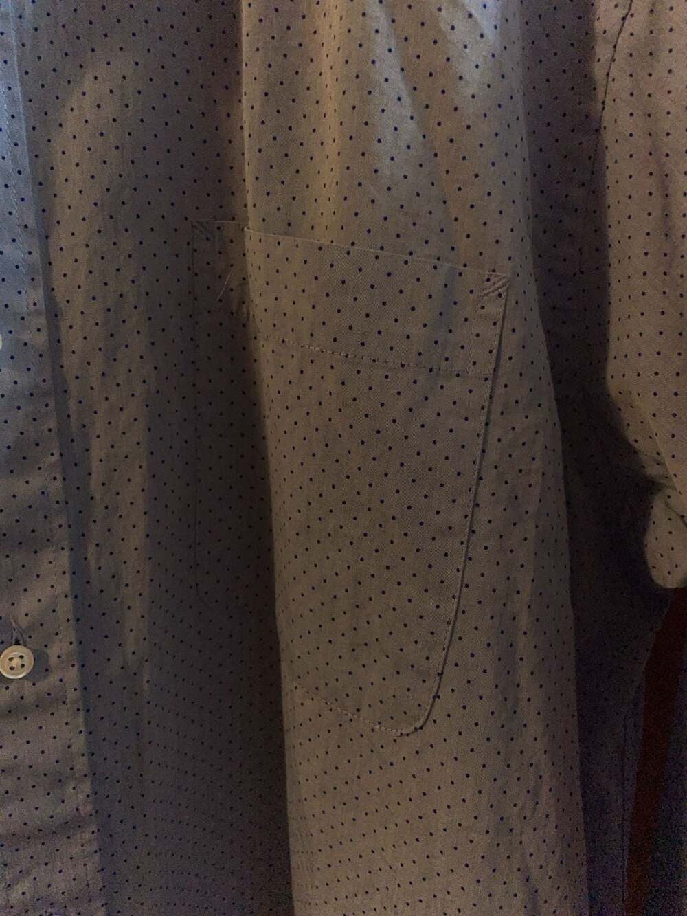 Tommy Hilfiger Men's XL Long Sleeve Button Down Dress Shirt Blue Polka Dot Patte - Picture 3 of 7